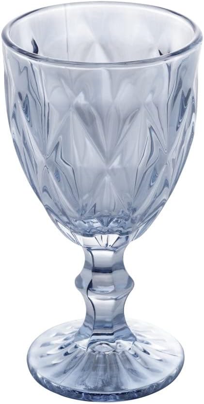 LYOR -- Conjunto de 6 Taças de Vidro Para Água Diamond 325ml Transparente - Mesa Posta - Itens Para Casa - Utensílios de Cozinha - Enxoval - Casamento - Decoração - Utilidades Domésticas