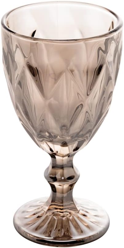 LYOR -- Conjunto de 6 Taças de Vidro Para Água Diamond 325ml Transparente - Mesa Posta - Itens Para Casa - Utensílios de Cozinha - Enxoval - Casamento - Decoração - Utilidades Domésticas