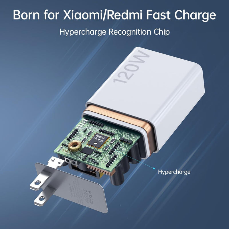 Carregador de parede 120W para Xiaomi Hypercharge Turbo Fast Wall Charger 90W para Xiaomi 15 14 13 12 14T 13T 12T 12s Pro Redmi Note K80 K70 K60 K50 Ultra 12 11T 11 Plus Black Shark 4 5 Poco X5 F4 Gt
