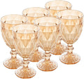 LYOR -- Conjunto de 6 Taças de Vidro Para Água Diamond 325ml Transparente - Mesa Posta - Itens Para Casa - Utensílios de Cozinha - Enxoval - Casamento - Decoração - Utilidades Domésticas