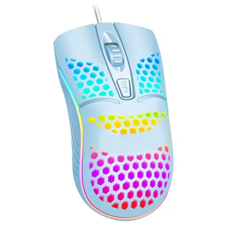 Mouse USB com LED RGB – Moderno, Versátil e Preciso