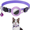 Suporte para AirTag de Gato – Coleira com Fecho de Segurança, Faixas Refletivas, Ajustável, Coleira à Prova d'Água com Sino para Gato, Estojo para AirTag Pet
