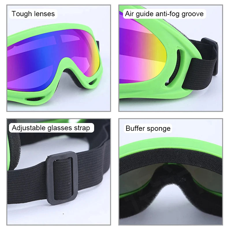 Óculos para Esqui, Ciclismo e Motociclismo – À Prova de Vento | Antiembaçante | Proteção UV400 | Ideal para Snowboard, Neve e Esportes de Inverno ao Ar Livre