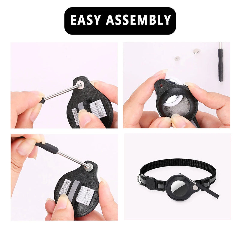 Suporte para AirTag de Gato – Coleira com Fecho de Segurança, Faixas Refletivas, Ajustável, Coleira à Prova d'Água com Sino para Gato, Estojo para AirTag Pet