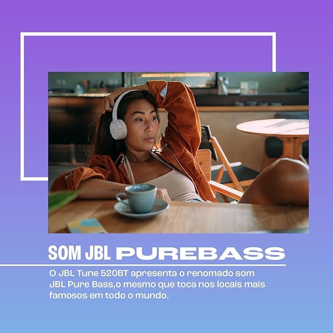 JBL, Fone de Ouvido On ear, Tune 520BT - Branco
